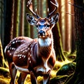 Deer wild animal living in nature, part of ecosystem Royalty Free Stock Photo