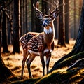 Deer wild animal living in nature, part of ecosystem Royalty Free Stock Photo