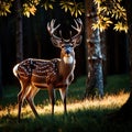 Deer wild animal living in nature, part of ecosystem Royalty Free Stock Photo