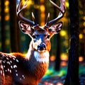 Deer wild animal living in nature, part of ecosystem Royalty Free Stock Photo