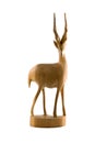 Deer wood sculpture isolated Royalty Free Stock Photo