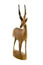 Deer wood sculpture isolated