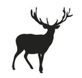 Deer lies, silhouette, vector Royalty Free Stock Photo