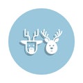 deers of Santa Claus icon in badge style. One of New year collection icon can be used for UI, UX Royalty Free Stock Photo