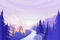 Deers wildlife on beautiful nature landscape background paper art style Royalty Free Stock Photo