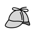 deerstalker hat cap color icon vector illustration