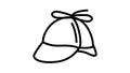 deerstalker hat cap line icon animation