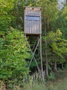 Deerstand high built at forest border