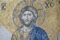 Deesis - Byzantine mosaic in Hagia Sophia church showing Jesus Christ Royalty Free Stock Photo