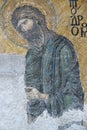 Deesis - Byzantine mosaic in Hagia Sophia church showing John the Baptist Royalty Free Stock Photo