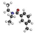 DEET insect repellent molecule. Used to protect against mosquitoes, chiggers, fleas, ticks, etc. Abbreviation for N,N-diethyl-meta Royalty Free Stock Photo