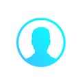 Default avatar, placeholder, profile icon, male Royalty Free Stock Photo