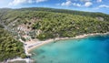 Aaerial view of the little beach of Vromoneri Royalty Free Stock Photo