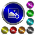 Default image luminous coin-like round color buttons