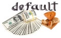 Default of USA dollar currency concept photo Royalty Free Stock Photo