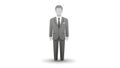 Default user profile icon, full body humanoid figure, minimal design, centered on solid white background. Royalty Free Stock Photo