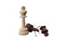 The defeat in the chess game And failed in business 3d illustration