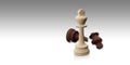The defeat in the chess game And failed in business 3d illustration