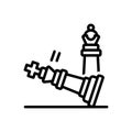 Black line icon for Defeat, challenge and strategy Royalty Free Stock Photo