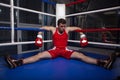 Defeated boxer. Royalty Free Stock Photo