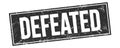 DEFEATED text on black grungy rectangle stamp