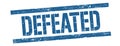 DEFEATED text on blue vintage lines stamp