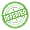 DEFEATED text on green round grungy stamp