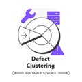 Defect clustering flat outline concept icon Royalty Free Stock Photo
