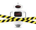 Defect robot with error code and warning tape