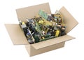 Defective printed circuit boards in box Royalty Free Stock Photo