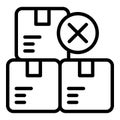 Defective product box icon outline vector. Return check