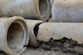 Defective sewer pipes
