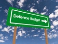 Defence Budget sign