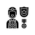 Defence industry black glyph icon