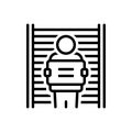 Black line icon for Defendant, respondent and jail
