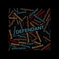 Defendant Word Cloud On White