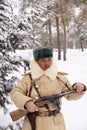 Defender of Stalingrad in a winter form Royalty Free Stock Photo