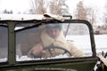 Defender of Stalingrad in a winter form Royalty Free Stock Photo