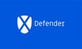 Defender X shield internet technology vector icon