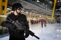 Defending the airports from terrorist attacks Royalty Free Stock Photo