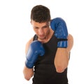 Defending boxing man Royalty Free Stock Photo