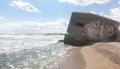 Defense casemate build by Nazy army during Second World War on the Black Sea coast, Romania