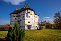 Defense church - fortress on an autumn day in the village of Sutkivtsi