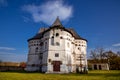 Defense church - fortress on an autumn day in the village of Sutkivtsi