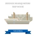 Defense Headquarters Ship House Nigeria Flat vecto