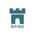 Defense logotype with fortress icon