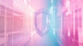 defense pastel style cybersecurity shield in motion Royalty Free Stock Photo