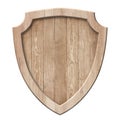 Defense protection shield or board made of natural wood with bright frame