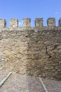 Defense, Stone walls of a medieval castle. Town of Consuegra in