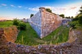 Defense stone walls and trench in Pula view